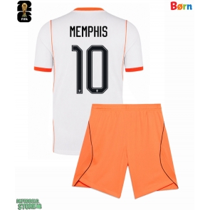 Holland Memphis Depay #10 Replika Babytøj Udebanesæt Børn VM 2026 Kortærmet (+ Korte bukser)
